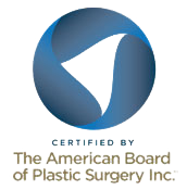 Logo with Certified by The American Board of Plastic Surgery Inc.